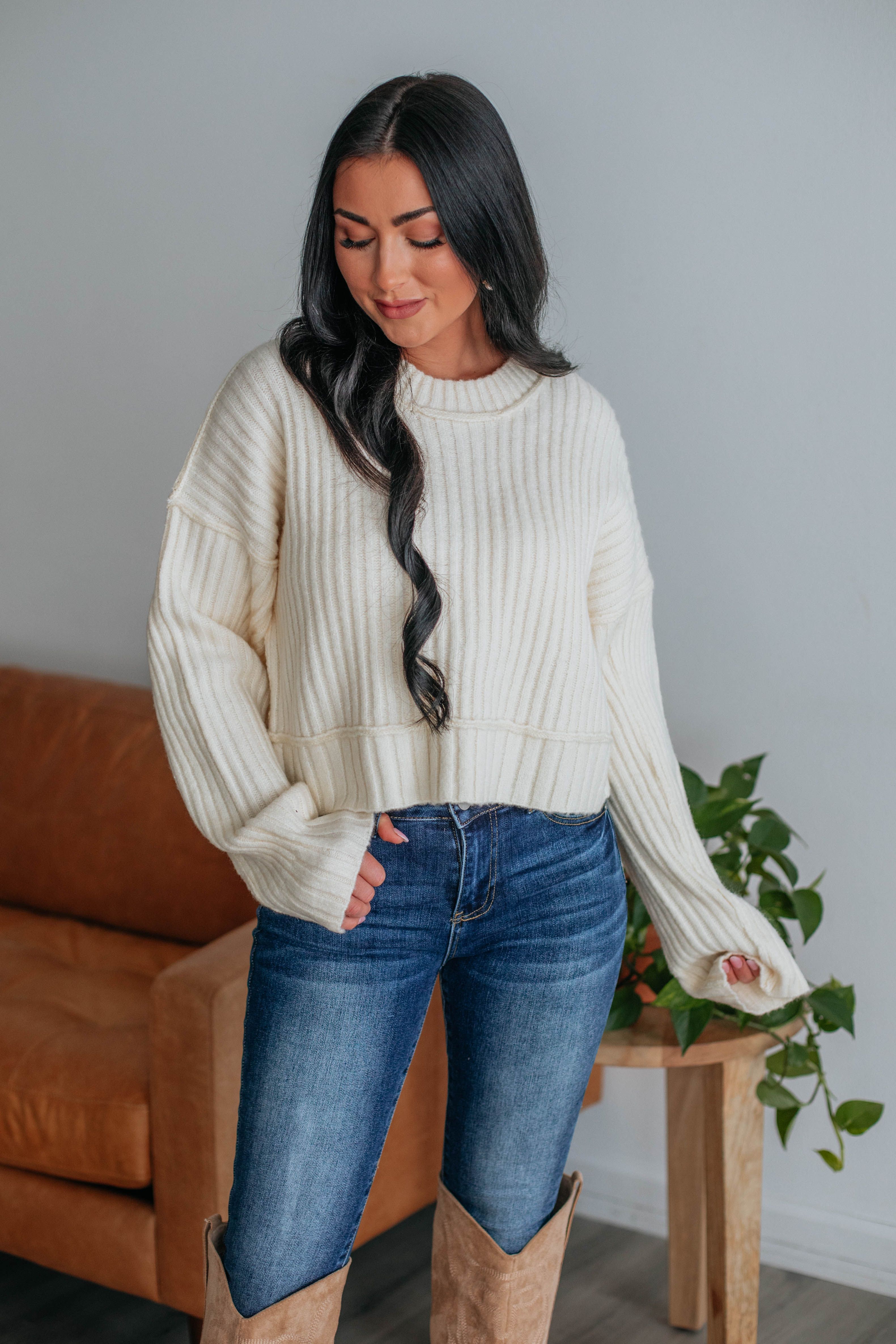 Martina Ribbed Sweater sold by Wild Oak Boutique