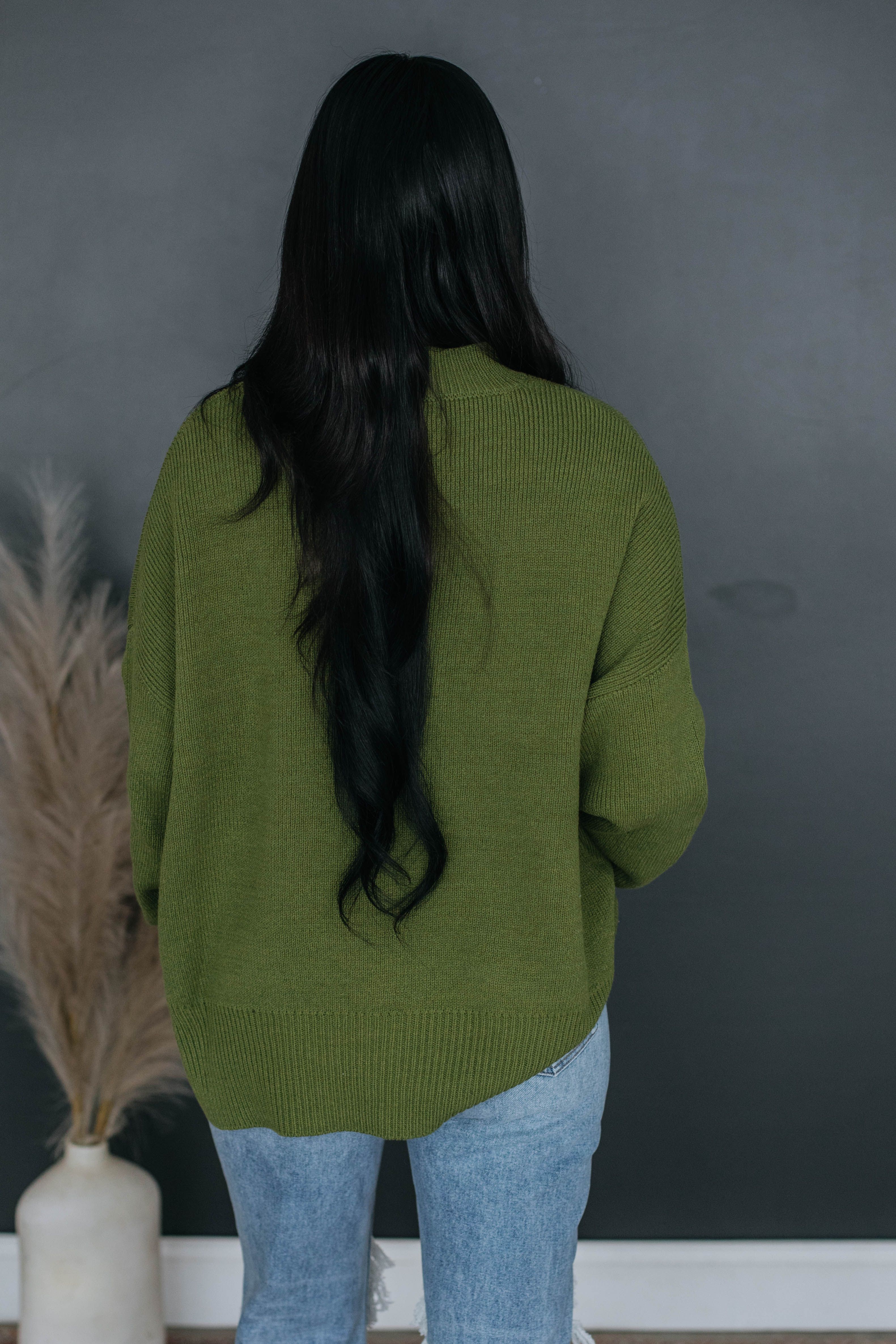Chelsea Mock Neck Sweater - Olive sold by Wild Oak Boutique product image thumbnail 4
