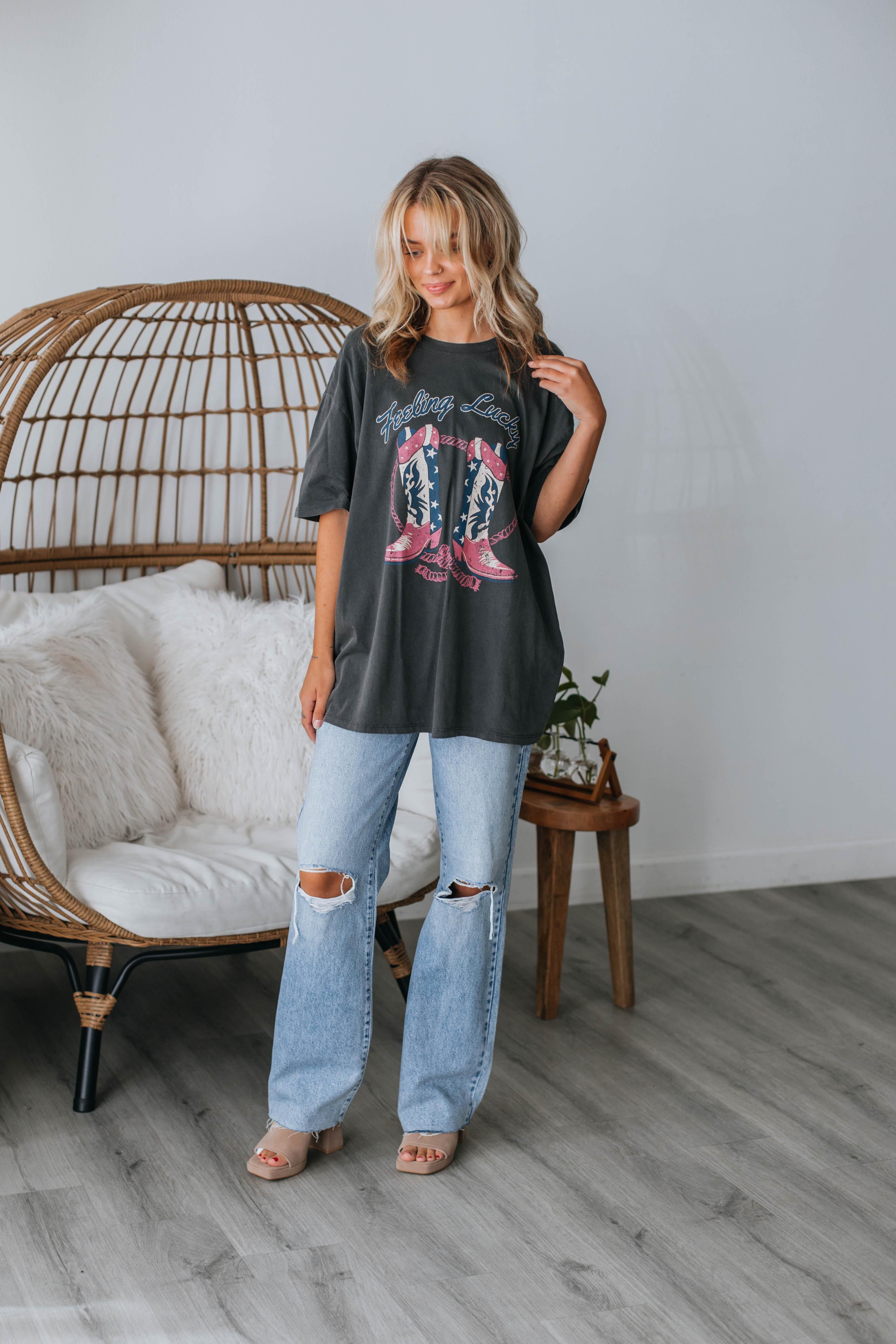 Feeling Lucky Graphic Tee sold by Wild Oak Boutique product image thumbnail 3