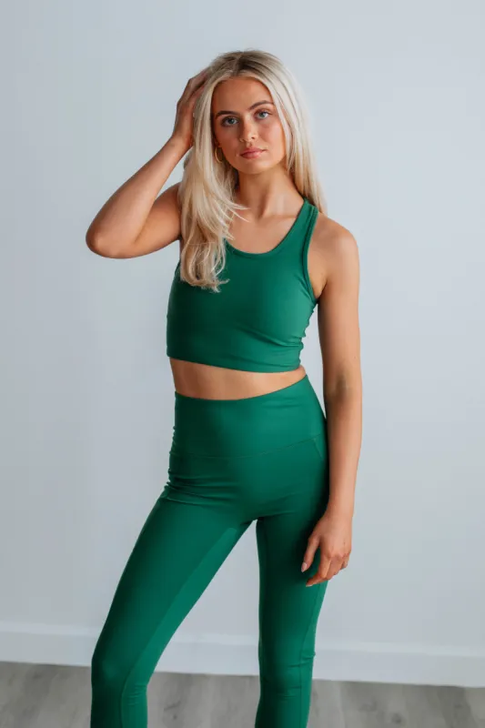 Astoria Sports Bra - Hunter Green sold by Wild Oak Boutique