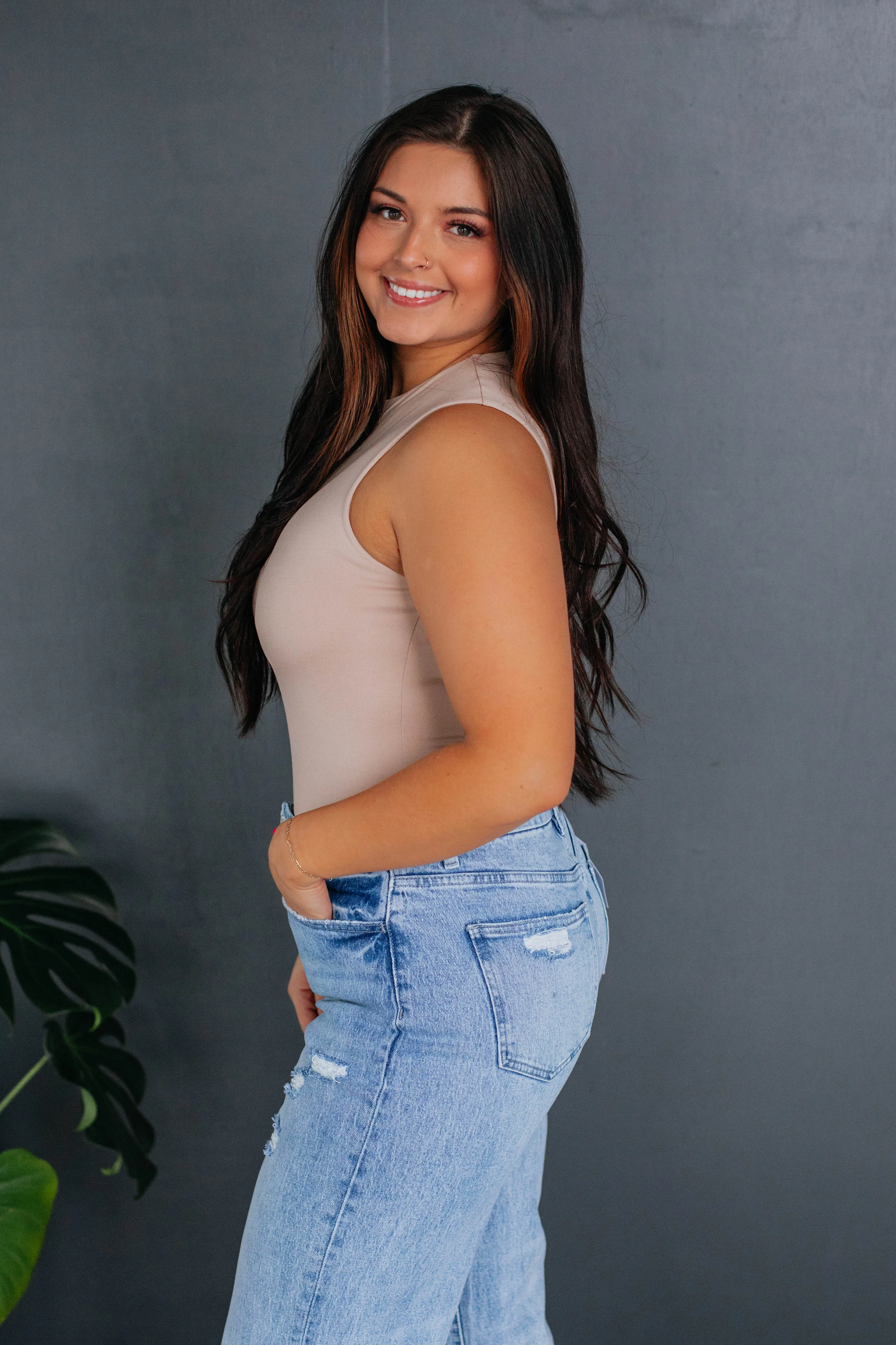 Corinna Basic Bodysuit - Taupe sold by Wild Oak Boutique product image thumbnail 5