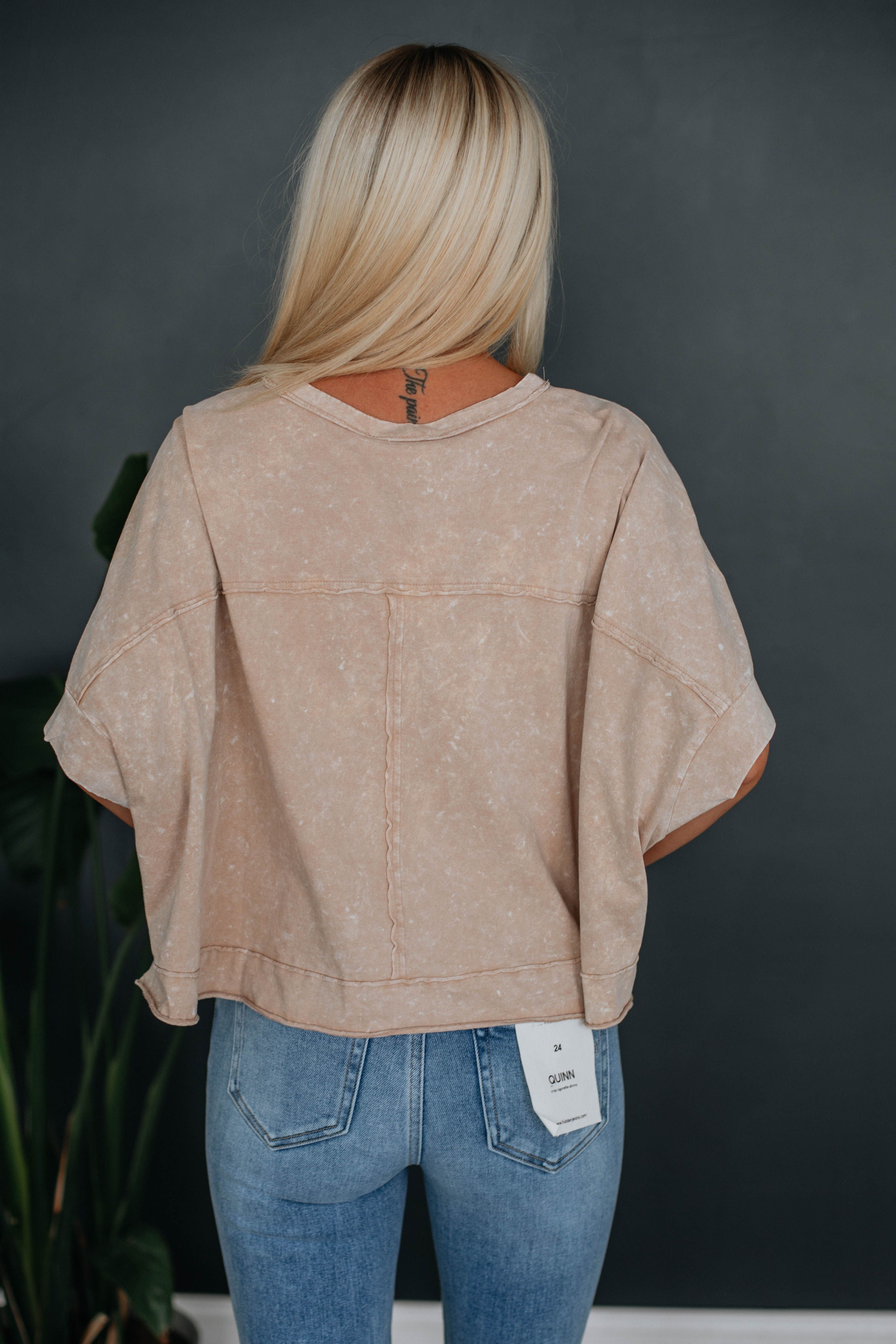 Miles Oversized Tee - Taupe sold by Wild Oak Boutique product image thumbnail 3
