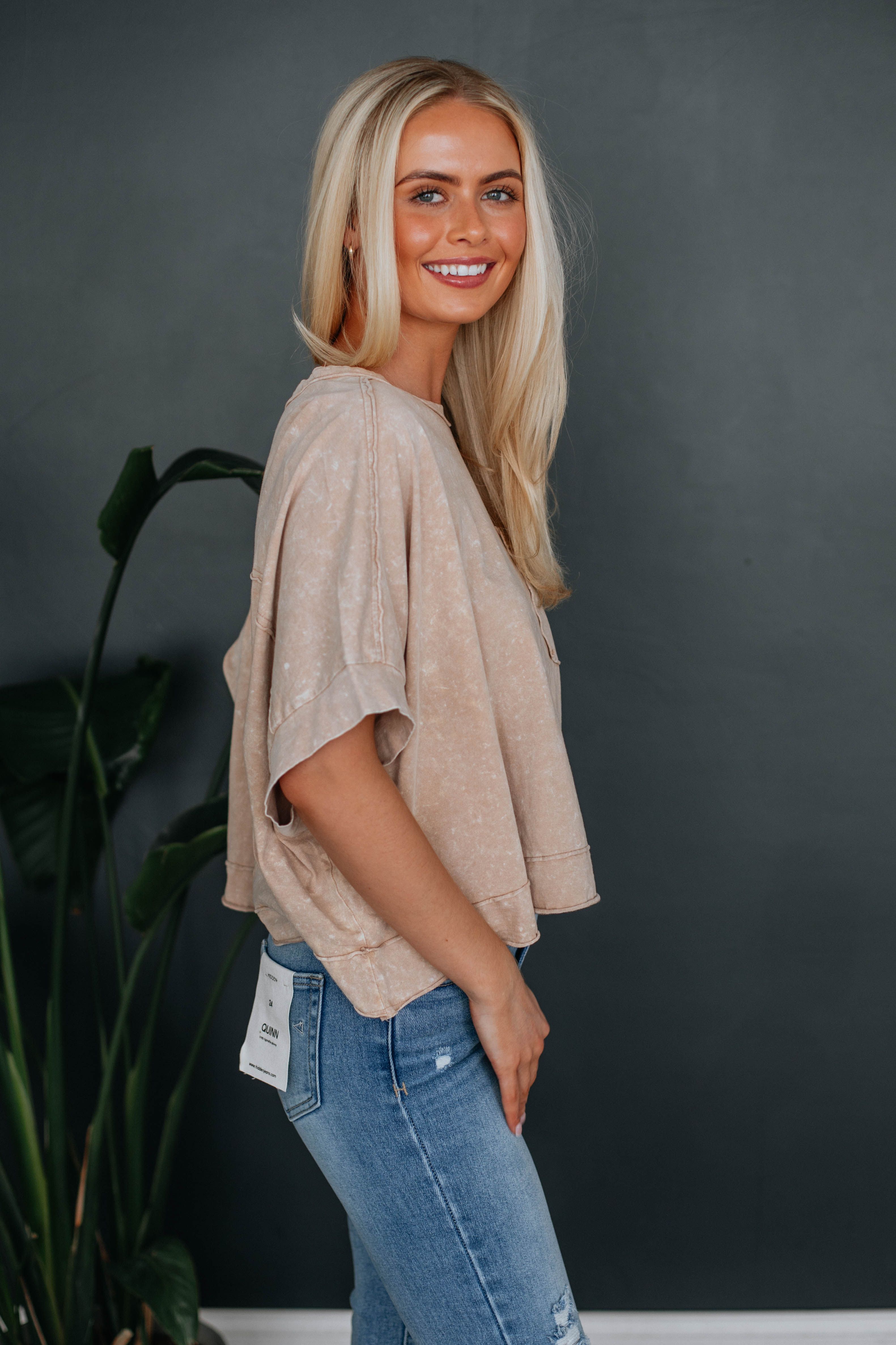 Miles Oversized Tee - Taupe sold by Wild Oak Boutique product image thumbnail 4