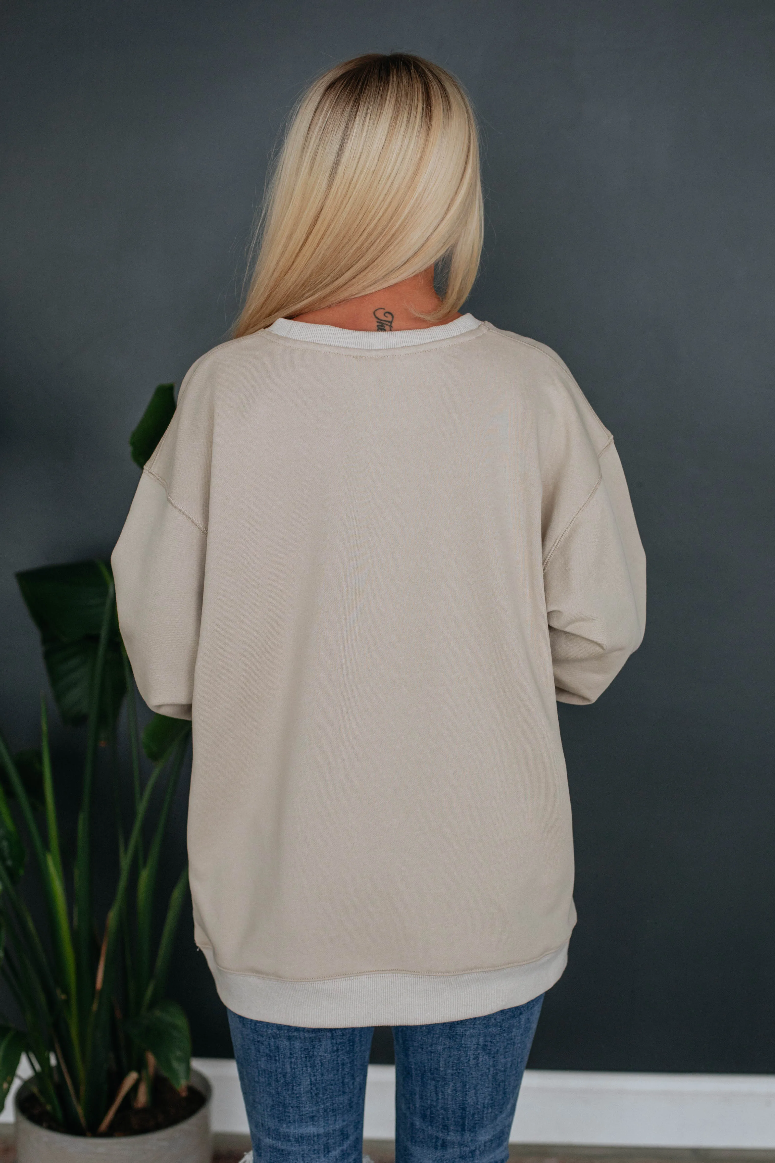Malibu Oversized Crewneck - Natural sold by Wild Oak Boutique product image thumbnail 5