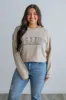 Malibu Oversized Crewneck - Natural sold by Wild Oak Boutique