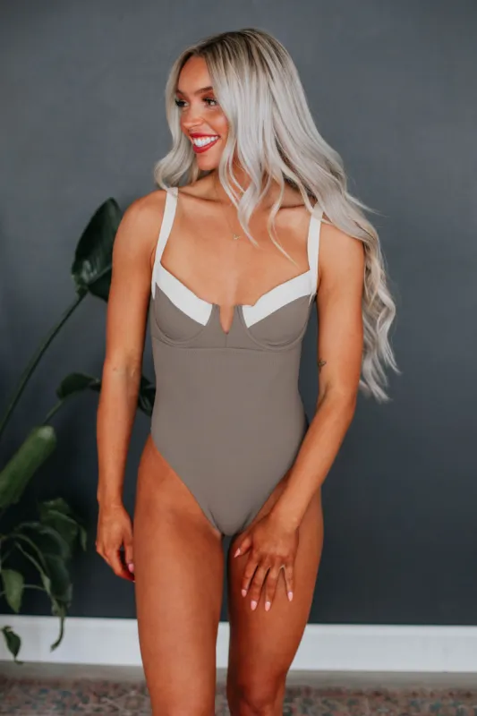 Cabana Cutie One Piece Swimsuit - Mocha sold by Wild Oak Boutique