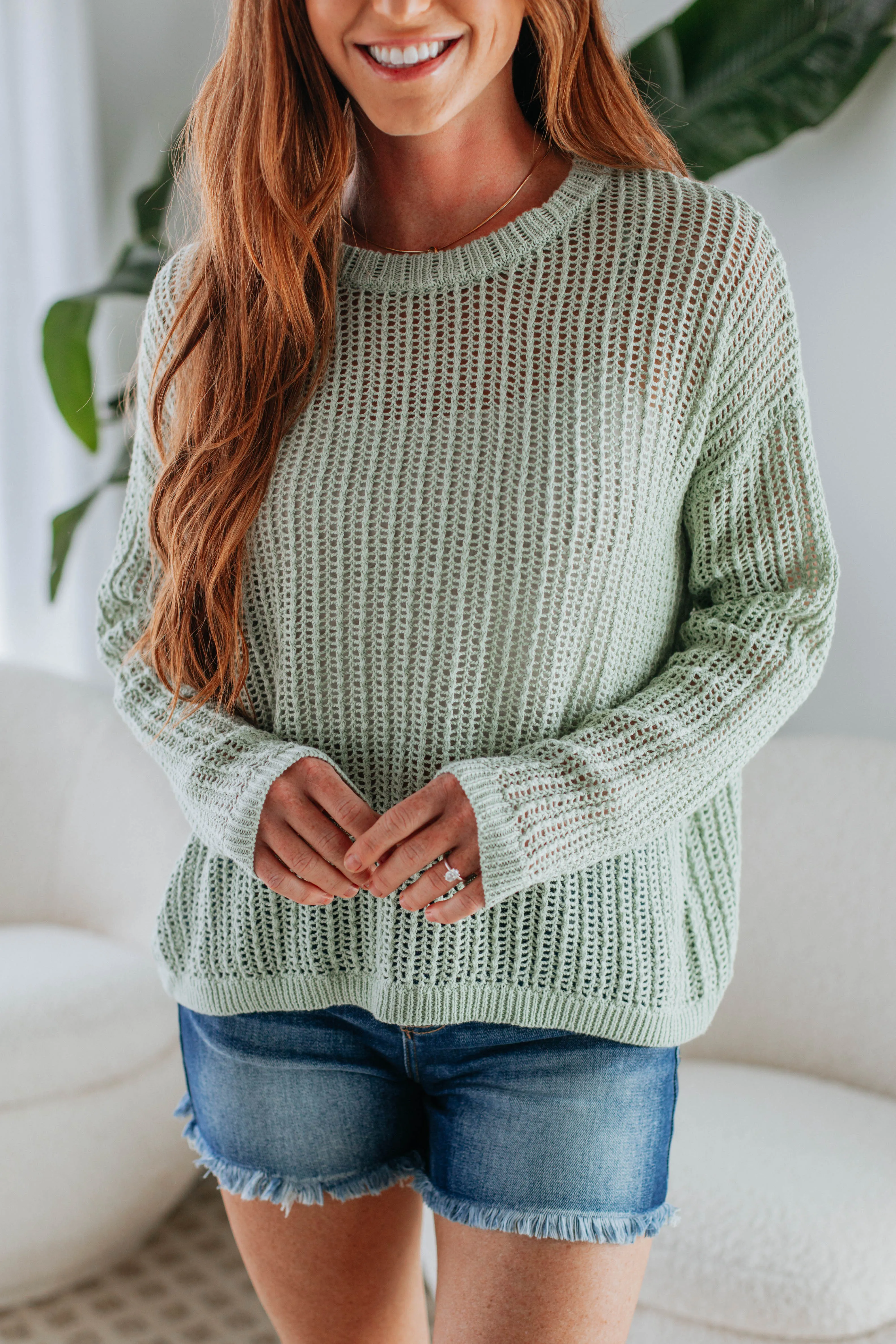 Meagan Knit Sweater - Sage sold by Wild Oak Boutique product image thumbnail 2