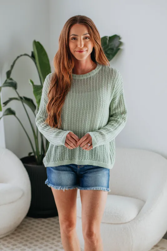 Meagan Knit Sweater - Sage sold by Wild Oak Boutique
