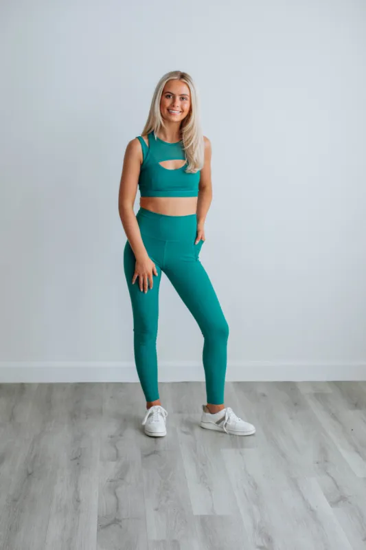 Zalen Active Leggings - Teal sold by Wild Oak Boutique