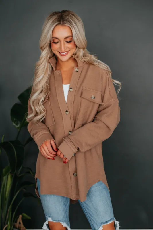 Nicola Oversized Shacket - Mocha sold by Wild Oak Boutique