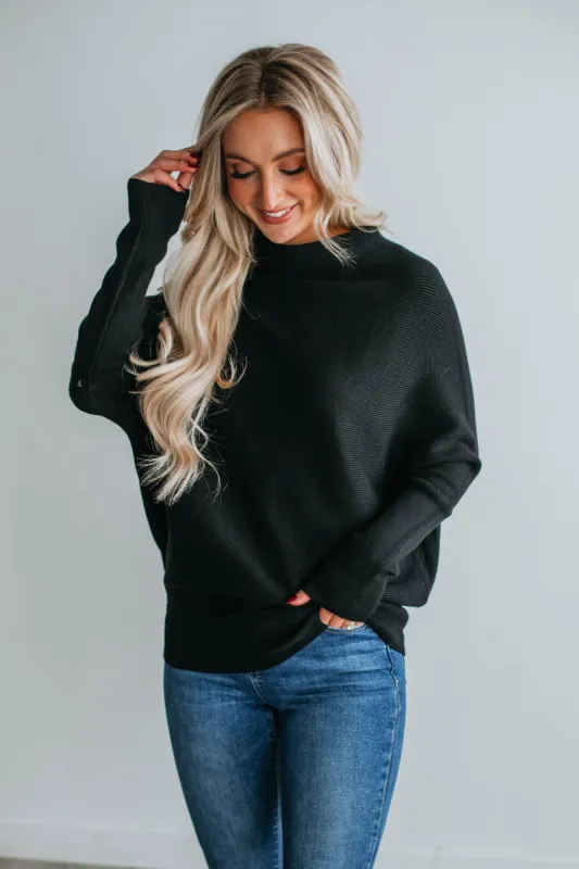 Gretchen Dolman Sweater - Black sold by Wild Oak Boutique