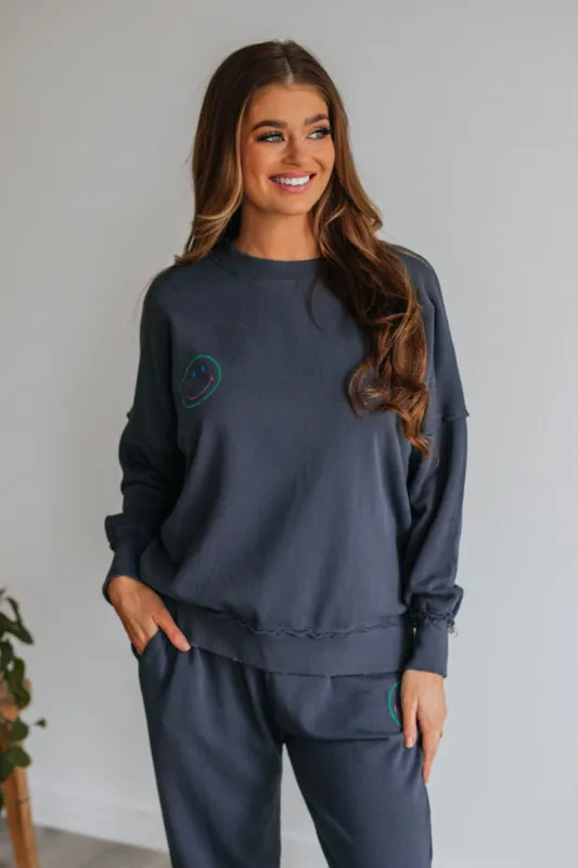 Good Days Crewneck - Navy sold by Wild Oak Boutique