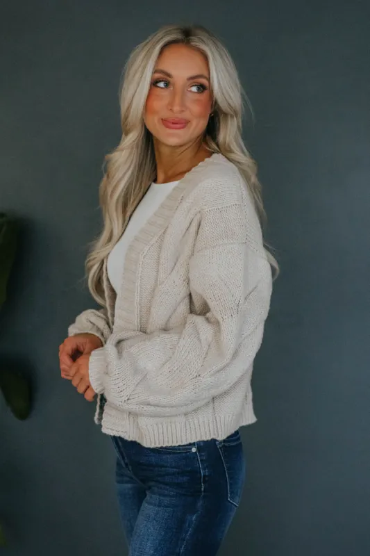 Alina Cable Knit Cardigan sold by Wild Oak Boutique