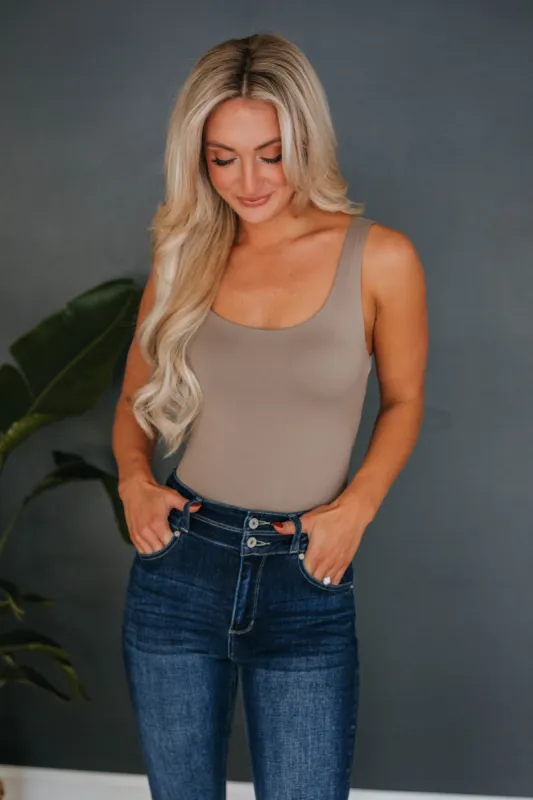 Elena Basic Bodysuit - Mocha sold by Wild Oak Boutique