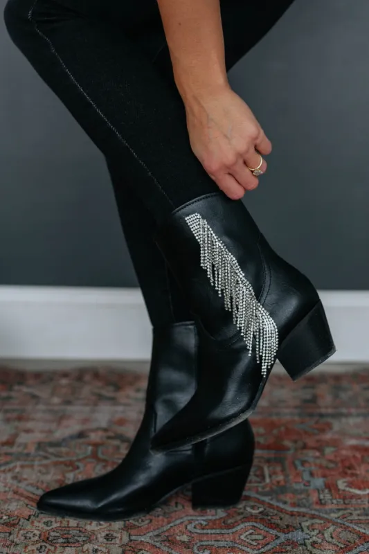 Bling It On Boots - Black sold by Wild Oak Boutique