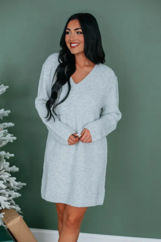 Brielle Sweater Dress - Heather Grey sold by Wild Oak Boutique