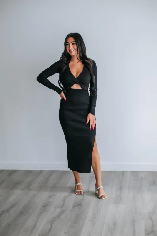 Billie Ribbed Dress - Black sold by Wild Oak Boutique