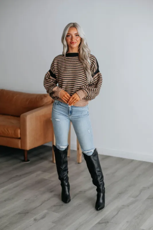 Keenan Striped Sweater sold by Wild Oak Boutique