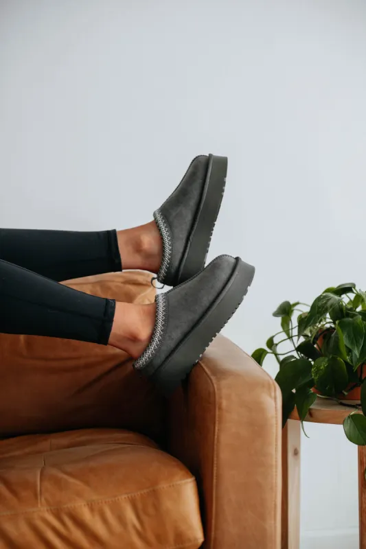 Laying Low Platform Slippers - Grey sold by Wild Oak Boutique