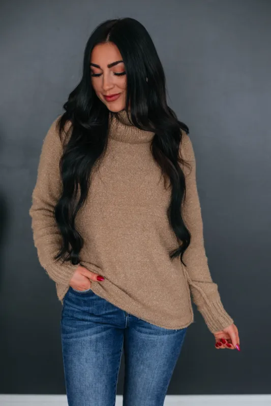Brette Turtleneck Sweater - Mocha sold by Wild Oak Boutique