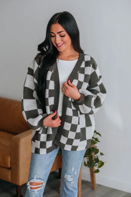 Sutton Checkered Cardigan sold by Wild Oak Boutique