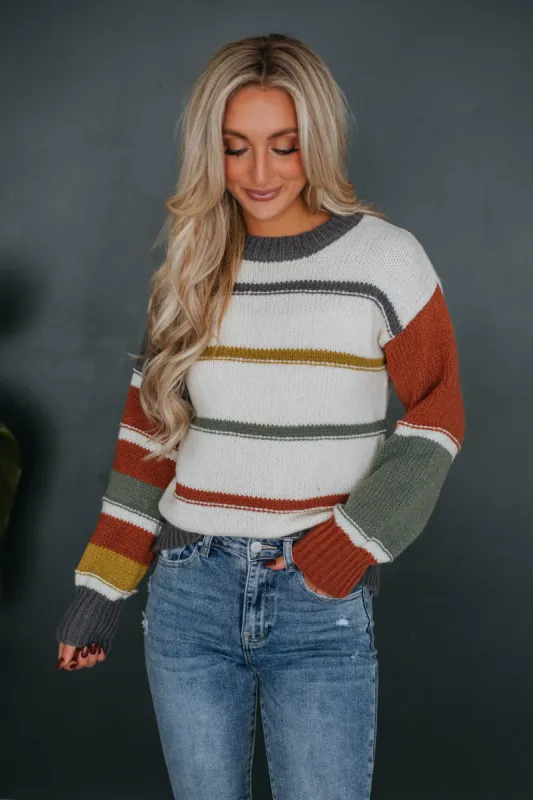 Hazel Striped Sweater sold by Wild Oak Boutique