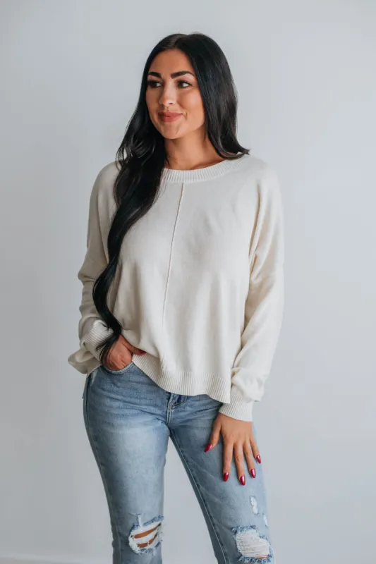 Adrian Lightweight Sweater - Cream sold by Wild Oak Boutique
