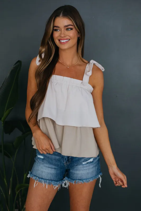 Alessandra Tiered Tank sold by Wild Oak Boutique