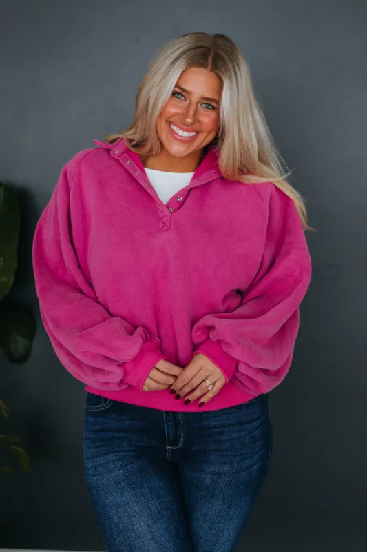 Tulley Pullover - Magenta sold by Wild Oak Boutique