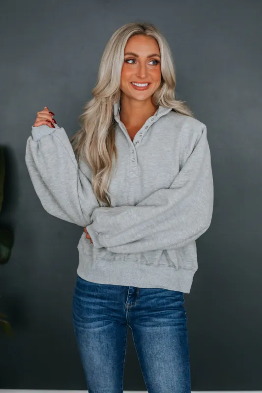 Tulley Pullover - Heather Grey sold by Wild Oak Boutique