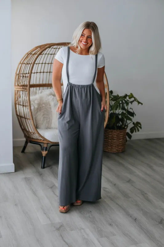 Maggie Jumpsuit - Charcoal sold by Wild Oak Boutique