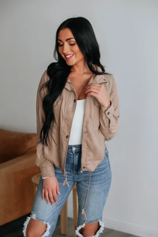 Dillon Lightweight Jacket - Taupe sold by Wild Oak Boutique