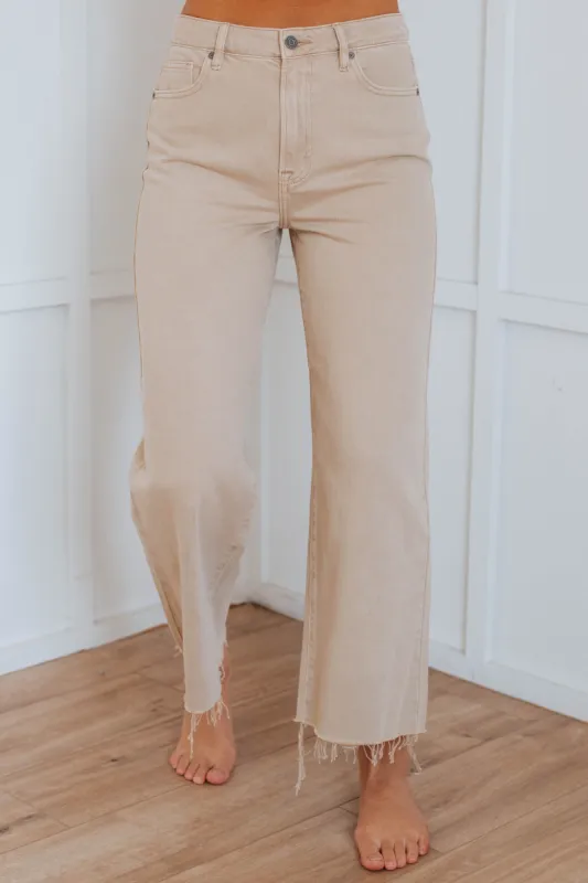 Nori Hidden Jeans - Khaki sold by Wild Oak Boutique