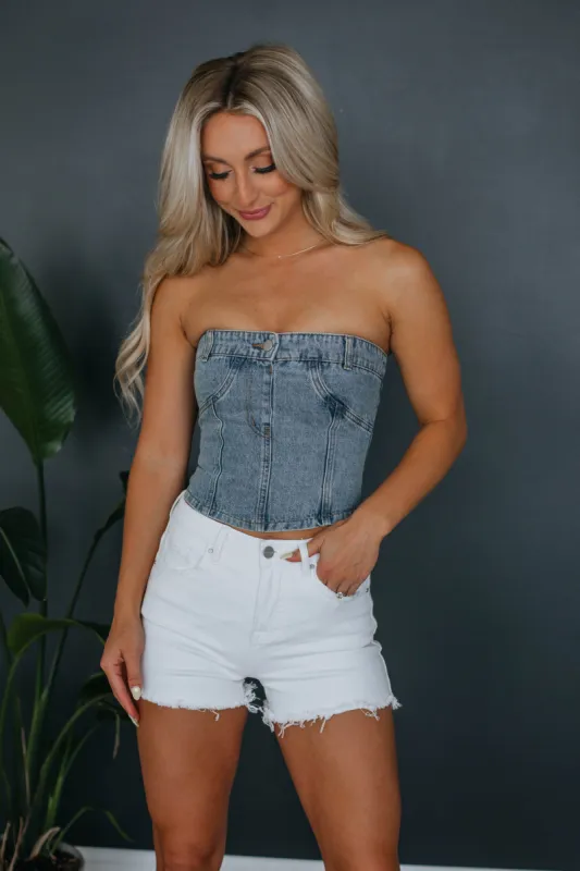 Blue Jean Baby Crop Top made by Wild Oak Boutique