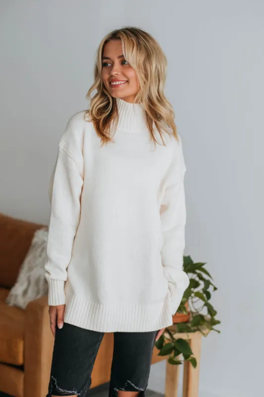 Celeste Turtleneck Sweater - Cream sold by Wild Oak Boutique