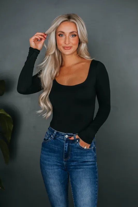 Nicolette Basic Bodysuit - Black sold by Wild Oak Boutique