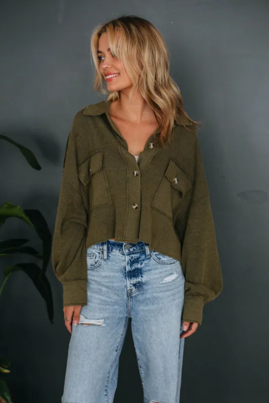 Benny Cropped Shacket sold by Wild Oak Boutique