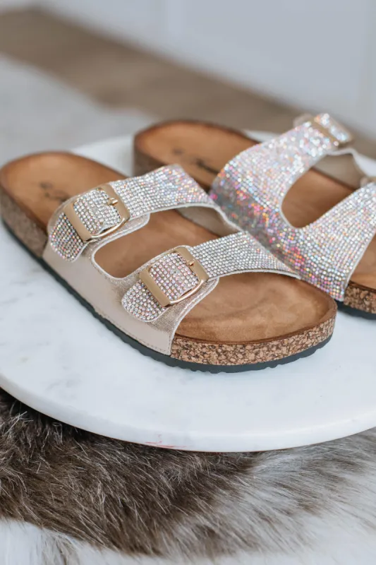 Bring The Bling Slides - Champagne sold by Wild Oak Boutique
