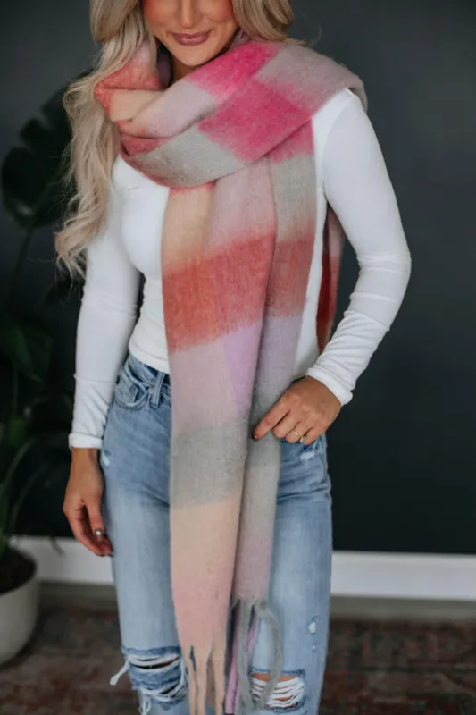 Zella Colorblock Scarf - Pink Mix sold by Wild Oak Boutique