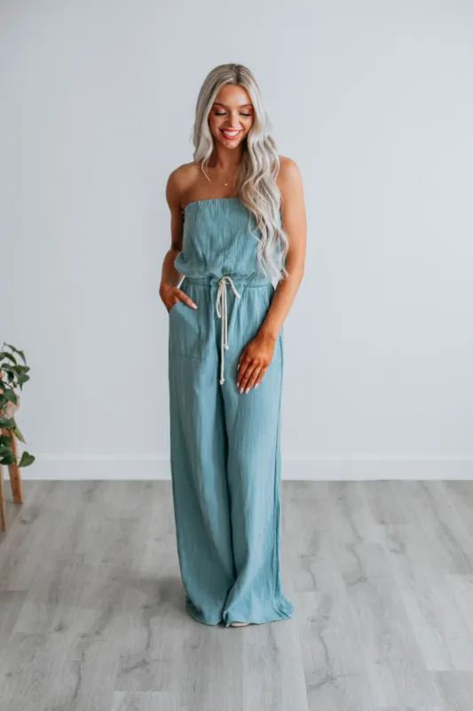 Zirena Jumpsuit - Dusty Sage sold by Wild Oak Boutique