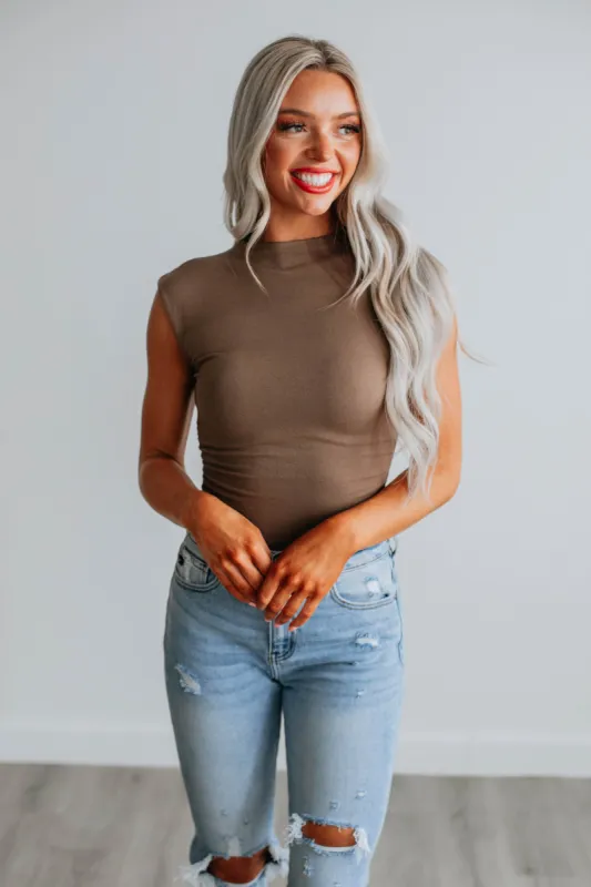 Val Ruched Bodysuit - Mocha sold by Wild Oak Boutique