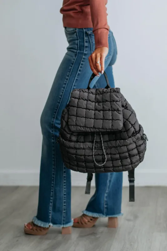 Not So Basic Quilted Backpack - Carbon sold by Wild Oak Boutique
