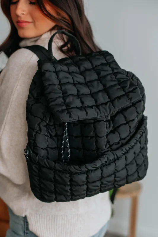 Not So Basic Quilted Backpack - Black sold by Wild Oak Boutique
