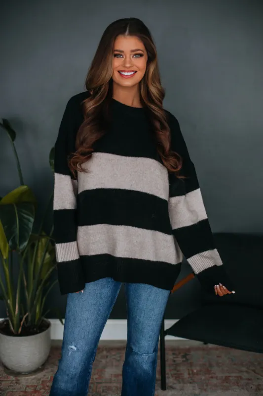 Suzie Striped Sweater sold by Wild Oak Boutique