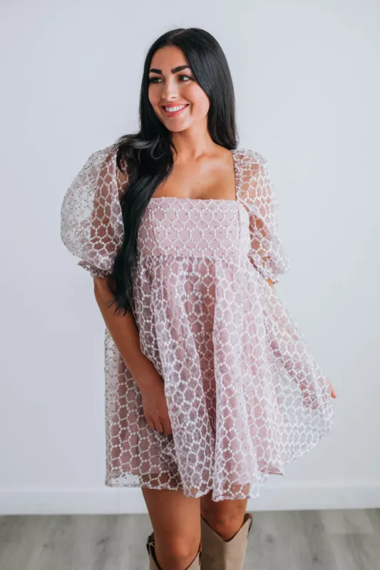 Raya Babydoll Dress - Dusty Mauve sold by Wild Oak Boutique