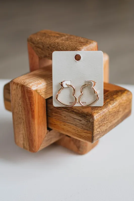 Mini Heart Hoop Earrings - Gold sold by Wild Oak Boutique