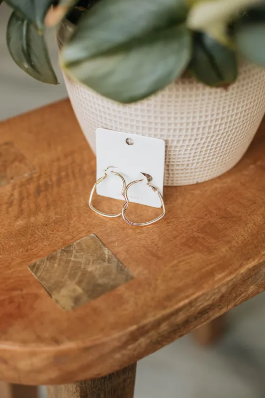 Heart Hoop Earrings - Gold sold by Wild Oak Boutique