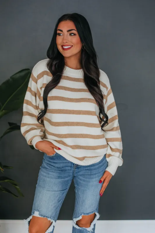 Carmilla Striped Sweater - Cream Mix sold by Wild Oak Boutique