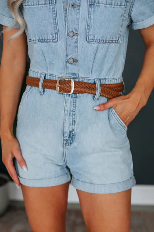 Luella Braided Belt - Cognac sold by Wild Oak Boutique