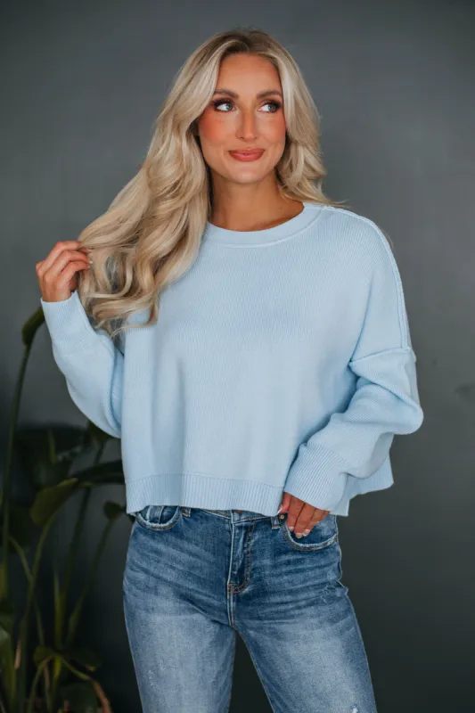 Liana Sweater - Sky Blue sold by Wild Oak Boutique